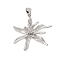 304 Stainless Steel Pendants, Flower Charm, Anti-Tarnish, Stainless Steel Color, 27.5x29x9mm, Hole: 2.5x7mm