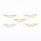 201 Stainless Steel Connector Charms, Wing, Real 18K Gold Plated, 7x28.5x1mm, Hole: 1.4mm