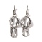 Brass Fold Over Clasps, Cadmium Free & Nickel Free & Lead Free, Irregular Ring, Platinum, 52mm