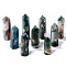 Natural Moss Agate Pointed Prism Bar Home Display Decorations, Reiki Energy Stone Faceted Bullet, 60~70mm