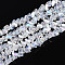 Electroplate Imitation Jade Glass Beads Strands, Triangle, AB Color Plated, Faceted, Clear, 3~3.5x4~4.5x4~4.5mm, Hole: 0.8mm, about 121~131pcs/strand, 14.37~15.35 inch(36.5~39cm)