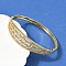 Brass Micro Pave Clear Cubic Zirconia Hinged Bangles for Women, Lead Free & Cadmium Free, Long-Lasting Plated, Real 18K Gold Plated, Inner Diameter: 2-3/8x2 inch(6.05x5.1cm)