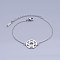 Tarnish Resistant 201 Stainless Steel Link Bracelets, for Jewish, with Lobster Claw Clasps, Flat Round with Star of David, Stainless Steel Color, 6-5/8 inch~6-7/8 inch(16.7~17.4cm)