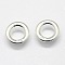 925 Sterling Silver European Cores, Rondelle, Silver, 4.3~7.7mmx3.4mm, Hole: 5mm