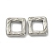 Non-Tarnish 304 Stainless Steel linking Rings, Hammered, Square, Stainless Steel Color, 12.2x12.2x2.8mm, Inner Diameter: 7x7mm
