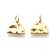 Brass Hammered Semi Circle Charms, Long-Lasting Plated, Matte Style, Lead Free & Cadmium Free & Nickel Free, Half Round, Real 18K Gold Plated, 9x11.5x1.7mm, Hole: 3.5mm