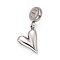 Non-Tarnish 304 Stainless Steel European Dangle Charms, Large Hole Pendants, Heart, Stainless Steel Color, 27mm, Hole: 5mm, Heart: 16x12.5x3.5mm