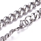 Non-Tarnish Men's 201 Stainless Steel Cuban Link Chain Necklaces, with Lobster Claw Clasps, Stainless Steel Color, 24.2 inch(61.5cm)