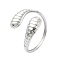 304 Stainless Steel Rings, Snake Shape, Stainless Steel Color, 14mm, Inner Diameter: 18mm