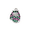 Christmas Series Brass Micro Pave Cubic Zirconia Pendants, Lead Free & Cadmium Free Charms, Gloves, 9x14x3.5mm, Hole: 1.4mm