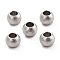 Non-Tarnish 201 Stainless Steel Beads, Round, Stainless Steel Color, 6x4.5mm, Hole: 3mm