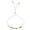 Bohemian Beaded Brass Bracelets, with Natural Gemstone, Colorful, 11 inch(28cm)