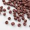 Frosted Opaque Glass Seed Beads, Round, Brown, 4~5x2.5~5mm, Hole: 1mm, about 4500pcs/bag, 440~450g/bag