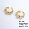 Vintage French Style Round Ball Hoop Earrings, High-end European American Fashion Jewelry, Golden, 38x34mm