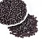 Picasso Baking Paint Glass Seed Beads, Round, Purple, 4~4.5mm, Hole: 1mm, about 4500pcs/pound