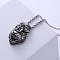 Retro Rock Punk Men's Skull Wolf 304 Stainless Steel Pendant Necklaces, Antique Silver & Stainless Steel Color