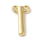 Rack Plating Brass Pendants, Long-Lasting Plated, Lead Free & Cadmium Free, Letter Charms, Real 18K Gold Plated, Letter I, 11x6x2mm, Hole: 1mm