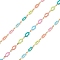 304 Stainless Steel Enamel Link Chains, Unwelded, Lip, Golden, 13.5x5x1mm