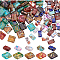 BENECREAT 200Pcs 10 Colors 2 Hole Transparent Glass Seed Beads, Rectangle Antique Style Tila Beads for Jewelry Necklace Bracelet Earring, Hole: 0.5~0.8mm