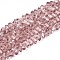 Transparent Glass Beads Strands, Triangle, Faceted, Pale Violet Red, 3~3.5x4~4.5x4~4.5mm, Hole: 0.8mm, about 121~131pcs/strand, 14.37~15.35 inch(36.5~39cm)