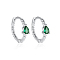 Simple S925 Sterling Silver Twisted Teardrop Hoop Earrings, Geometric Design, Silver, 13x3mm