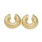Rack Plating Hollow Brass Cuff Earring, Cadmium Free & Lead Free, Real 18K Gold Plated, 29.5x30.5x10mm
