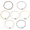 7Pcs 7 Colors Glass Seed Beads Stretch Bracelets, Lampwork Evil Eye Jewelry for Women, Mixed Color, Inner Diameter: 6-7/8 inch(17.5cm)