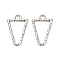 Brass Pendants, Triangle Charms, Rack Plating, Long-Lasting Plated, Lead Free & Cadmium Free, Platinum, 17.5x11x1mm, Hole: 1.6mm