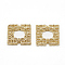 Brass Links, Filigree Joiners, Cadmium Free & Nickel Free & Lead Free, Square, Real 18K Gold Plated, 15x15x2.5mm, Inner Measure: 6.5x6.5mm