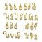 26Pcs Brass Micro Pave Cubic Zirconia Charms, Cadmium Free & Nickel Free & Lead Free, Letter A~Z, with Jump Ring, Real 18K Gold Plated, 8~10x4.5~10x2mm, Hole: 3mm