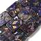 Dyed Natural Imperial Jasper with Resin Beads Strands, Rectangle, Dark Violet, 16x12x6mm, Hole: 1.2mm, about 11pcs/strand, 7.09 inch(18cm)