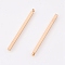 Brass Bar Pendants, Rectangle, Real 18K Gold Plated, 40x2x2mm, Hole: 0.8mm