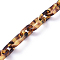 Handmade Acrylic Figaro Chains, Oval, Leopard Print Design, for Jewelry Making, Goldenrod, Link: 20.5x11x3mm, 14x8.5x2mm, 39.37 inch(1m)/strand