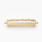 Brass Micro Pave Cubic Zirconia Links, Cadmium Free & Lead Free, Clear, Rectangle, Golden, 33.5~35x6x3mm, Hole: 1mm