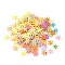 PVC Paillette/Sequins Beads, Golden Sheen, Christmas Snowflake, Mixed Color, 7.5x6.5x0.3mm, Hole: 1mm
