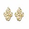 Alloy Pendants, with ABS Plastic Imitation Pearl Beads, Cadmium Free & Nickel Free & Lead Free, Flower, Light Gold, 30x18.5x4mm, Hole: 1.8mm