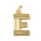 Brass Pendants, with Jump Ring, Letter Charms, Rack Plating, Long-Lasting Plated, Cadmium Free & Lead Free, Real 18K Gold Plated, Letter E, 15.5x9.5x1.5mm, Hole: 3.5mm