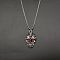 Alloy Ruby Rhinestone Pendant 667 Stainless Steel Chain Necklaces, Stainless Steel Color, Skull, 23.62 inch(60cm)