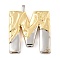 Brass Pendants, Cadmium Free & Nickel Free & Lead Free, Real 18K Gold Plated And Platinum, Letter Charms, Letter M, 31x30x3.5mm, Hole: 2.5x2mm