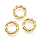 Brass Beads, Cadmium Free & Nickel Free & Lead Free, Twist Flat Round, Real 18K Gold Plated, 10x1.8mm, Hole: 6.5mm