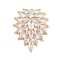 Brass Cubic Zirconia with Glass Pendants, Cadmium Free & Nickel Free & Lead Free, Leaf Charms, Real 18K Gold Plated, 29.5x23x8.5mm, Hole: 2mm