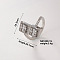 Brass Micro Pave Cubic Zirconia Square Cuff Ring for Women, Minimalist Versatile Luxury Cool Open Ring
