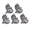 Rack Plating Rainbow Color Alloy Pendants, with Crystal Rhinestone, Cadmium Free & Nickel Free & Lead Free, Lion, 37x26.5x9mm, Hole: 3mm