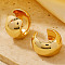 Shiny Retro Style Brass C-shaped Cuff Earrings, Golden, 20x13mm