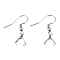 Tarnish Resistant 304 Stainless Steel Hooks, Ear Wire, with Ice Pick Pinch Bails, Stainless Steel Color, 27x20mm, 21 Gauge, Pin: 0.7mm