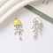 Alloy Pendants, Jellyfish Charms, Mixed Color, 35x15x6mm, Hole: 1.6mm