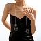 Punk Style Alloy Lariat Long Necklaces for Women, Platinum, Flower, 64.96 inch(165cm)
