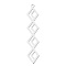 Non-Tarnish 201 Stainless Steel Pendants, Laser Cut, Rhombus, Stainless Steel Color, 48x9x1mm, Hole: 1.2mm