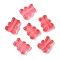 Transparent Spray Paint Glass Beads, Bear, Crimson, 10x8x4mm, Hole: 1mm