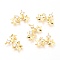 Brass Micro Pave Clear Cubic Zirconia Pendant Link, Star, Real 18K Gold Plated, 13x17x2.9mm, Hole: 1mm
